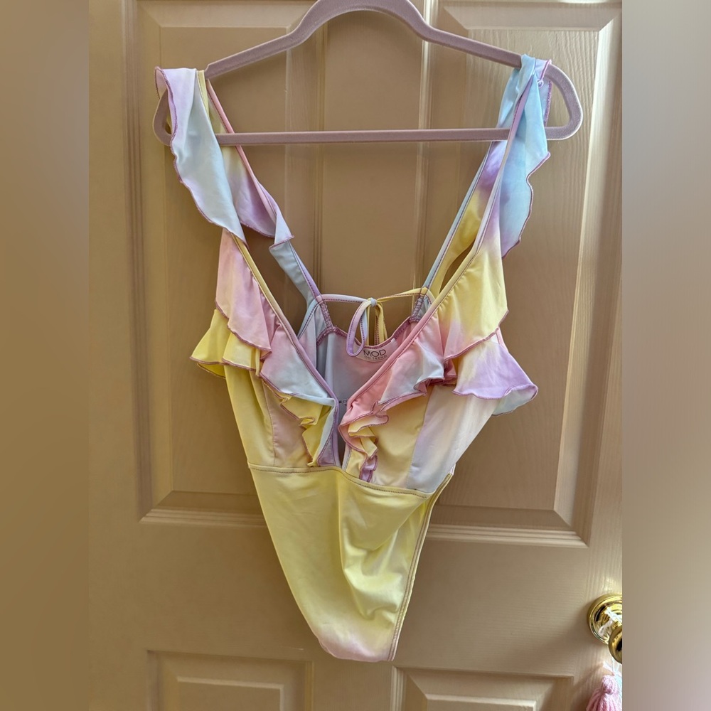 Pastel tie dye one piece swimsuit - multicoloured #swimwear